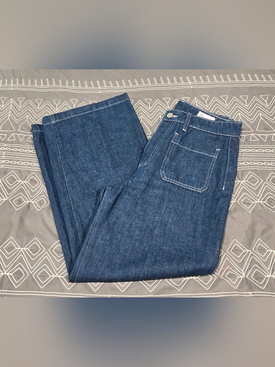 Ag Adriano Goldschmied Denim - Adriano Goldschmied Kassie High Rise Wide Leg Crop Jeans Size 27